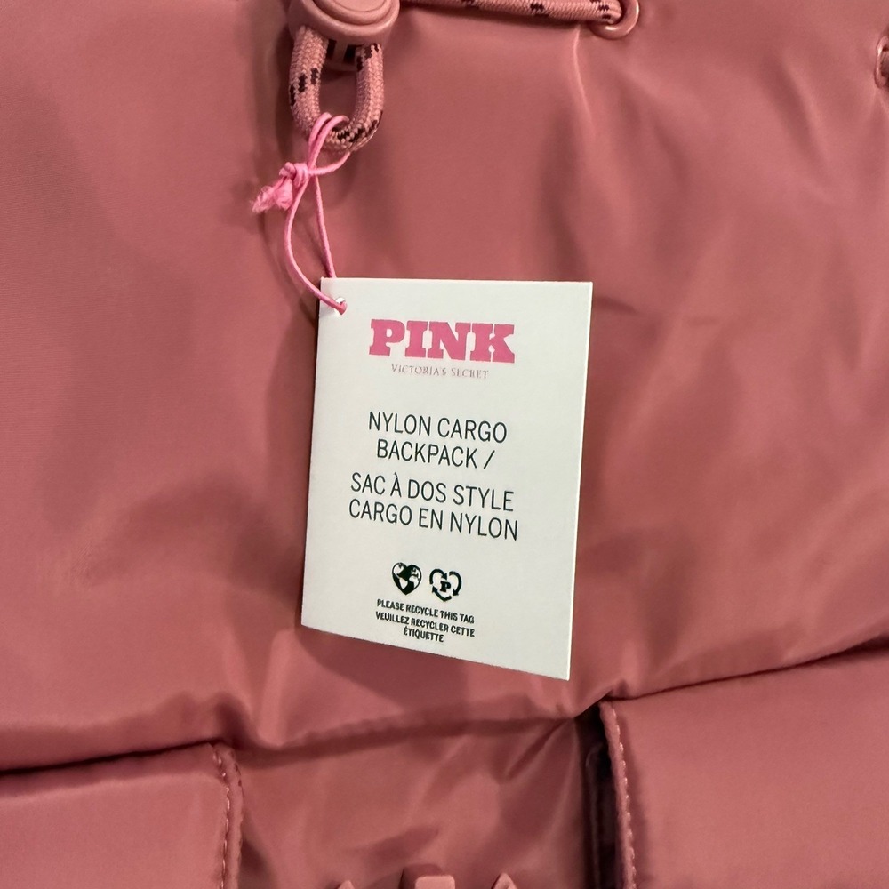 Victoria's Secret PINK Nylon Cargo Backpack Soft Begonia Adjustable Strap - Picture 6 of 10